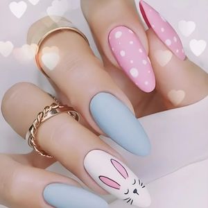GEL FANTASY EASTER EGG AND RABBIT PRESS ON NAILS NWT